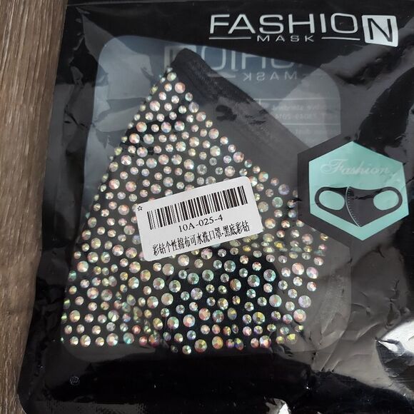Multicolored Rhinestone Bling Face Mask Adjustable - Picture 3 of 4